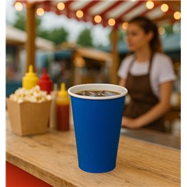 Cardboard Cup “Colores” Blue 600ml Ø9,4cm
 (20 Units)
