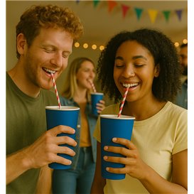 Cardboard Cup “Colores” Blue 600ml Ø9,4cm
 (20 Units)
