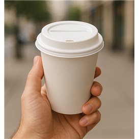Lid for Paper Cup Hole White 7Oz Ø7,2cm (100 Units)