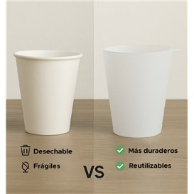 Reusable Durable Cup PP with Ring Translucent 400ml (490 Units)