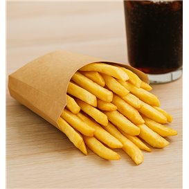 Paper French Fries Scoop Container Kraft Large size 8,2x3,3x14,9cm (25 Units) 