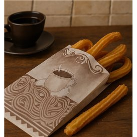 Paper Food Bag for Churros Grease-Proof 18+7x32cm (250 Units)  