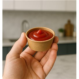 Kraft Cardboard Sauce Cup 50ml Ø6,3cm (50 Units)