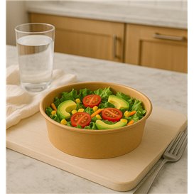 Salad Bowl Kraft-Kraft Cardboard 600ml Ø15,0cm (50 Units)