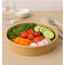 Salad Bowl Kraft-Kraft Cardboard 950ml Ø18,5cm (50 Units)