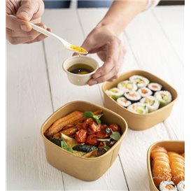 Paper Container Kraft Square 350ml 13x13x4,3cm (300 Units)