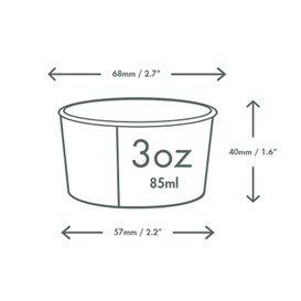 Paper Ice Cream Container 4Oz/114ml (50 Units)
