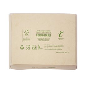 Bamboo Paper Food Box Kraft with Window 11,5x9x6,5cm 700ml (50 Units)