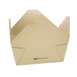 Bamboo Paper Food Box Kraft 16x14x6,5cm 1800ml (50 Units)