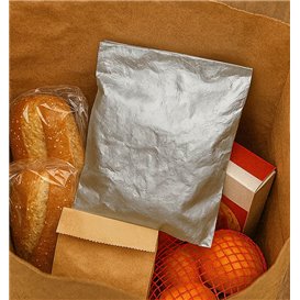 Paper Burger Bag Aluminum Grease-Proof Silver 22,3+5x20cm (2000 Units)