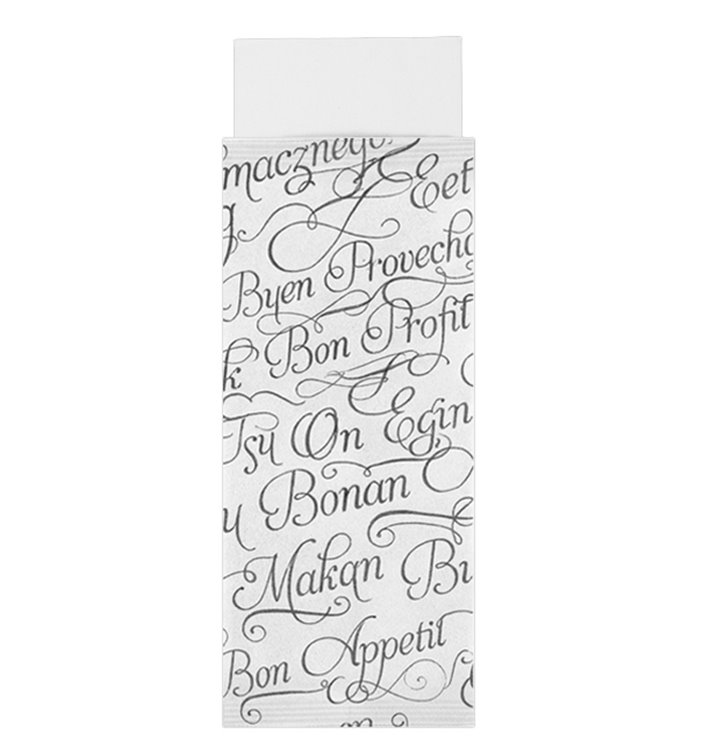 Paper Cutlery Sleeve with Napkin "Enjoy Your Meal" 11x25cm (100 Units) Paper Cutlery Sleeve with Napkin "Enjoy Your Meal" 11x25cm (100 Units)