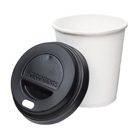 Lid for Paper Cup Hole Black Ø9,3cm (100 Units)