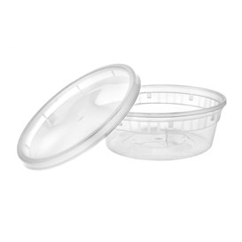 Plastic Container in PP with Lid Transparent "Deli Range" 240ml (40 Units)