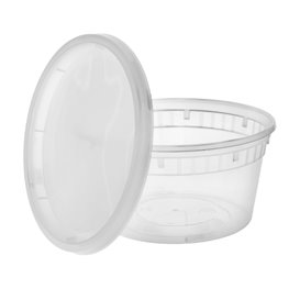 Plastic Container in PP with Lid Transparent "Deli Range" 360ml (40 Units)