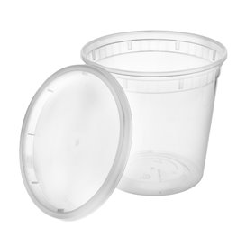 Plastic Container in PP with Lid Transparent "Deli Range" 720ml (40 Units)