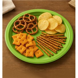 PS Reusable Plastic Plate Flat Lime Green Ø220mm (25 Units)
