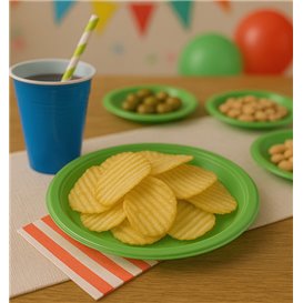 PS Reusable Plastic Plate Flat Lime Green Ø165mm (450 Units)
