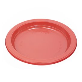 PS Reusable Plastic Plate Flat Red Ø165mm (450 Units)
