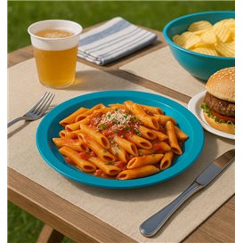 PS Reusable Plastic Plate Flat Dark Blue Ø220mm (300 Units)