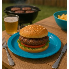 PS Reusable Plastic Plate Flat Dark Blue Ø220mm (300 Units)