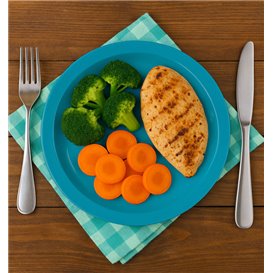 PS Reusable Plastic Plate Flat Dark Blue Ø220mm (300 Units)
