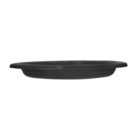 PS Reusable Plastic Plate Flat Black Ø165mm (25 Units)