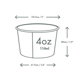 Paper Ice Cream Container 6Oz/170ml (50 Units)