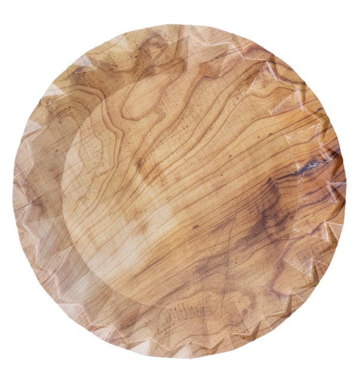 Paper Plate with Wood Print “Bali” Ø18cm 290g/m² (50 Units) Paper Plate with Wood Print “Bali” Ø18cm 290g/m² (50 Units)