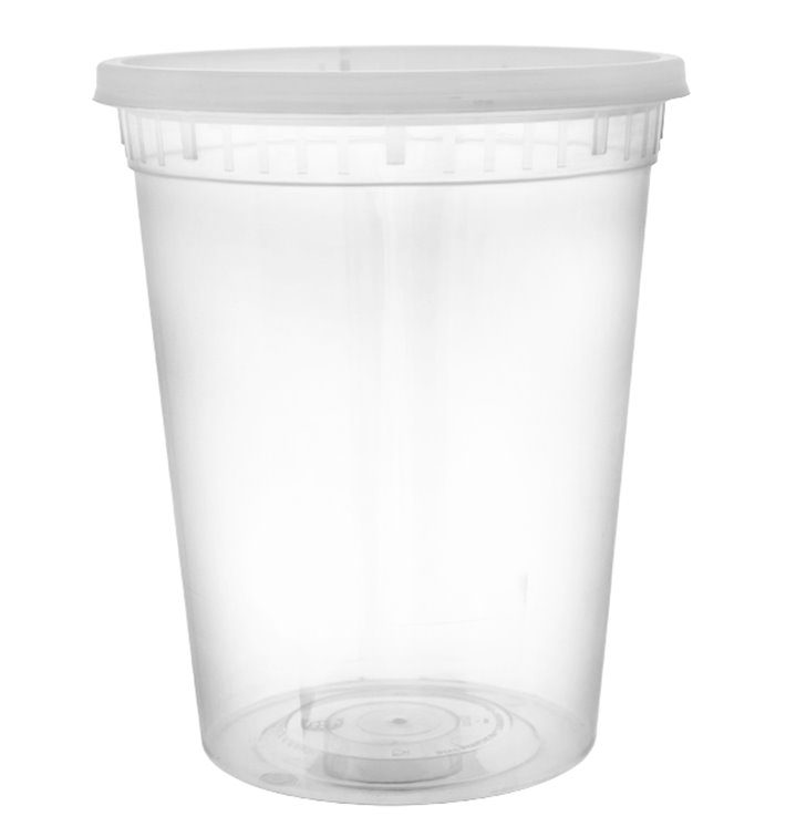 Plastic Container in PP with Lid Transparent "Deli Range" 920ml (40 Units) Plastic Container in PP with Lid Transparent "Deli Range" 920ml (40 Units)