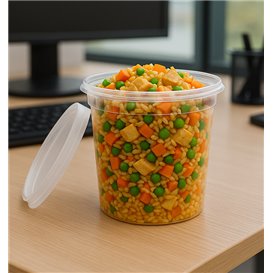 Plastic Container in PP with Lid Transparent "Deli Range" 710ml (40 Units)