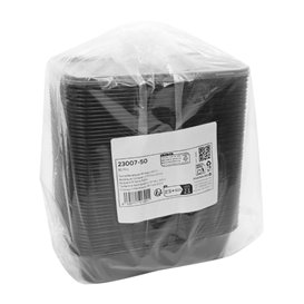 Rectangular Container in PP Black 500ml 17,6x12,4x4cm (50 Units)