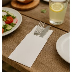 Paper Cutlery Sleeve White 9x24cm (125 Units)