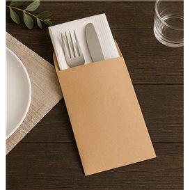 Paper Cutlery Sleeve Kraft 11x24cm (125 Units)