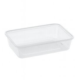 Rectangular Container in PP Transparent 500ml 17,4x11,6x3,5cm (25 Units)