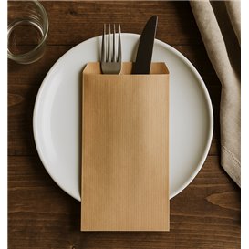 Paper Cutlery Sleeve Laid Kraft 11x24cm (100 Units)