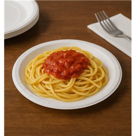 Paper Plate Round Greaseproof White  Ø18cm 220g/m² (50 Units) 
