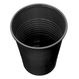 Plastic Cup PS Black 200ml Ø7cm (25 Units)