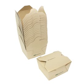 Bamboo Paper Food Box Kraft 14x12x6,5cm 1300ml (50 Units)