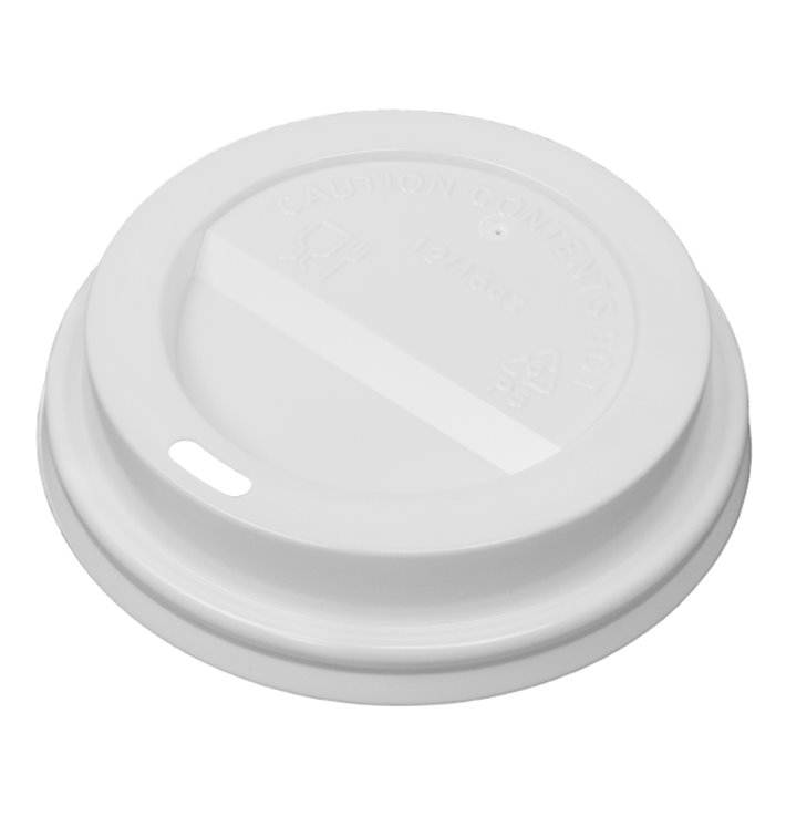 Travel Lid with White Paper Hole Ø9,0cm (50 Units) 