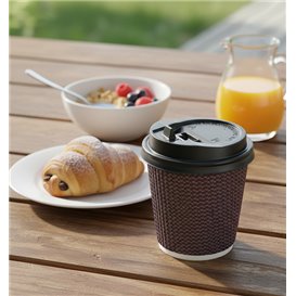 Lid with Hole for Paper Cup Black Ø7,3cm (100 Units) Lid with Hole for Paper Cup Black Ø7,3cm (100 Units)