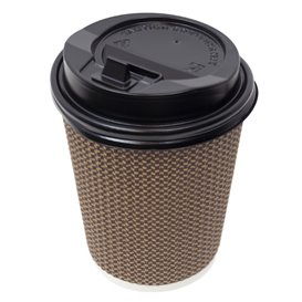 Plastic Lid with Hole PS Black Ø8,0cm (50 Units) 