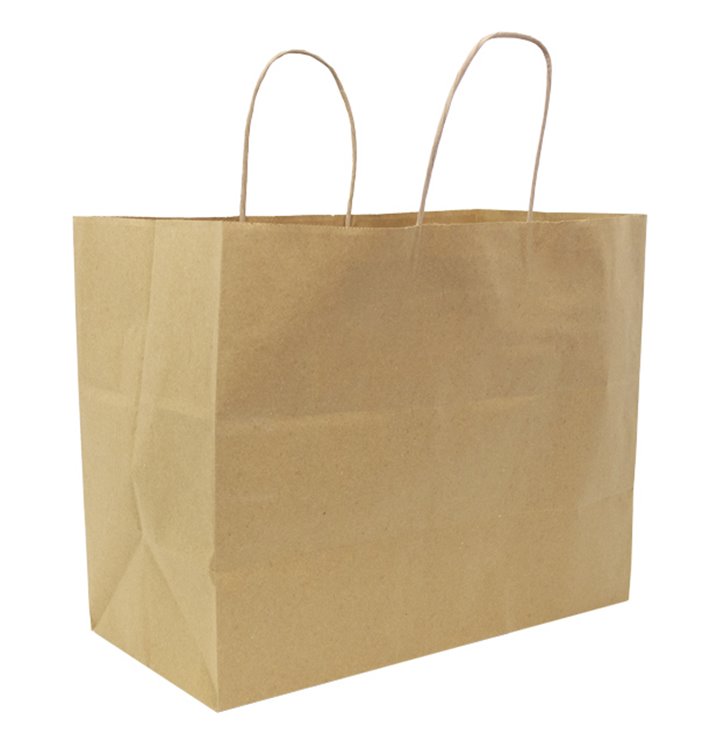 Paper Kraft Bag with Twisted Handles 80g/m² 32+16x26cm (25 Units) Paper Kraft Bag with Twisted Handles 80g/m² 32+16x26cm (25 Units)