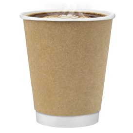 Cardboard Cup Double Wall Smooth Kraft 8Oz/240ml Ø8cm (500 Units)