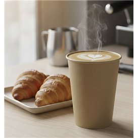 Paper Cup Kraft-Kraft 9Oz/280ml Ø7,7cm (50 Units)