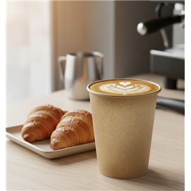 Paper Cup Kraft-Kraft 9Oz/280ml Ø7,7cm (1.000 Units)