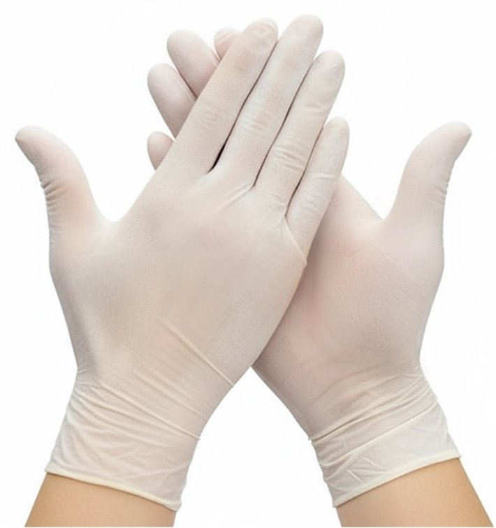 Latex Gloves White Size M AQL 1.5 (1000 Units)