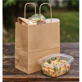 Paper Kraft Bag with Twisted Handles 80 g/m² 22+10x28cm (250 Units)