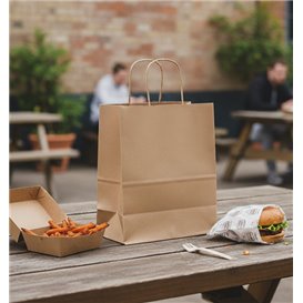 Paper Kraft Bag with Twisted Handles 80 g/m² 22+10x28cm (25 Units)