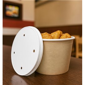 Paper Bucket Kraft with Lid 1750ml (150 Units) Paper Bucket Kraft with Lid 1750ml (150 Units)