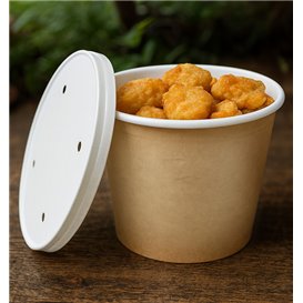 Paper Bucket Kraft with Lid 1750ml (25 Units) Paper Bucket Kraft with Lid 1750ml (25 Units)